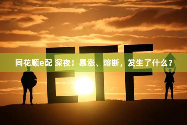 同花顺e配 深夜！暴涨、熔断，发生了什么？